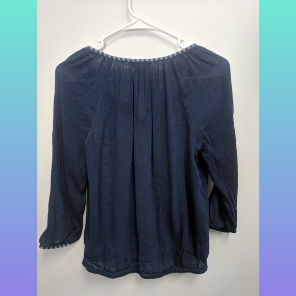 Lucky Brand Boho Crop Top Blue Size XS - Picture 2 of 4